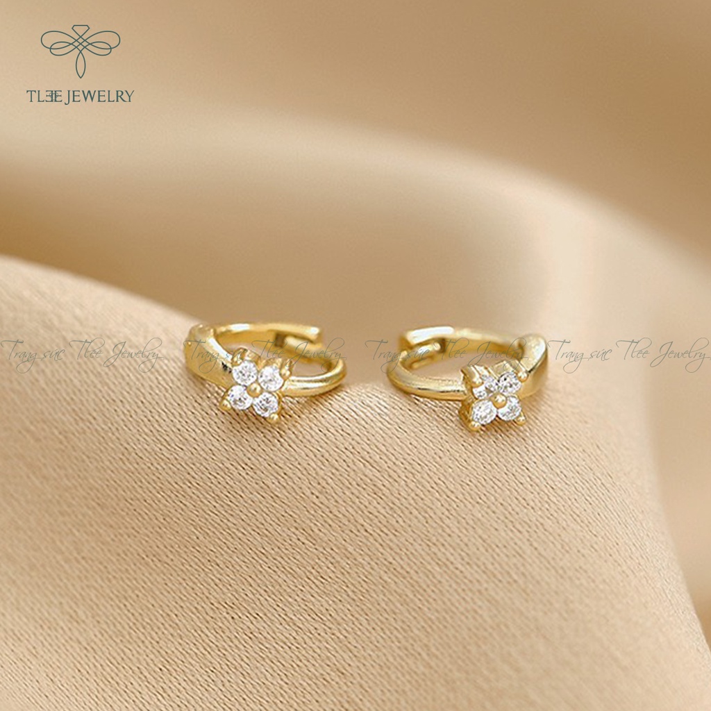 Khuyên tai bạc nữ TLEE vòng tròn phong cách Hàn Quốc sang trọng, hiện đại NCJ B0109