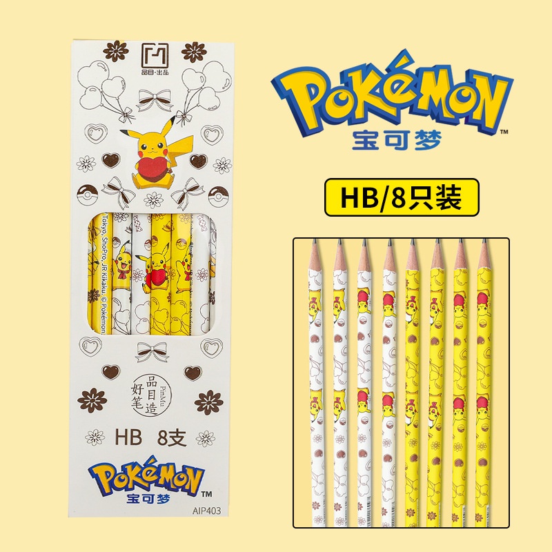 Bút Chì 2B HB Họa Tiết Hoạt Hình Pokemon Cho Học Sinh