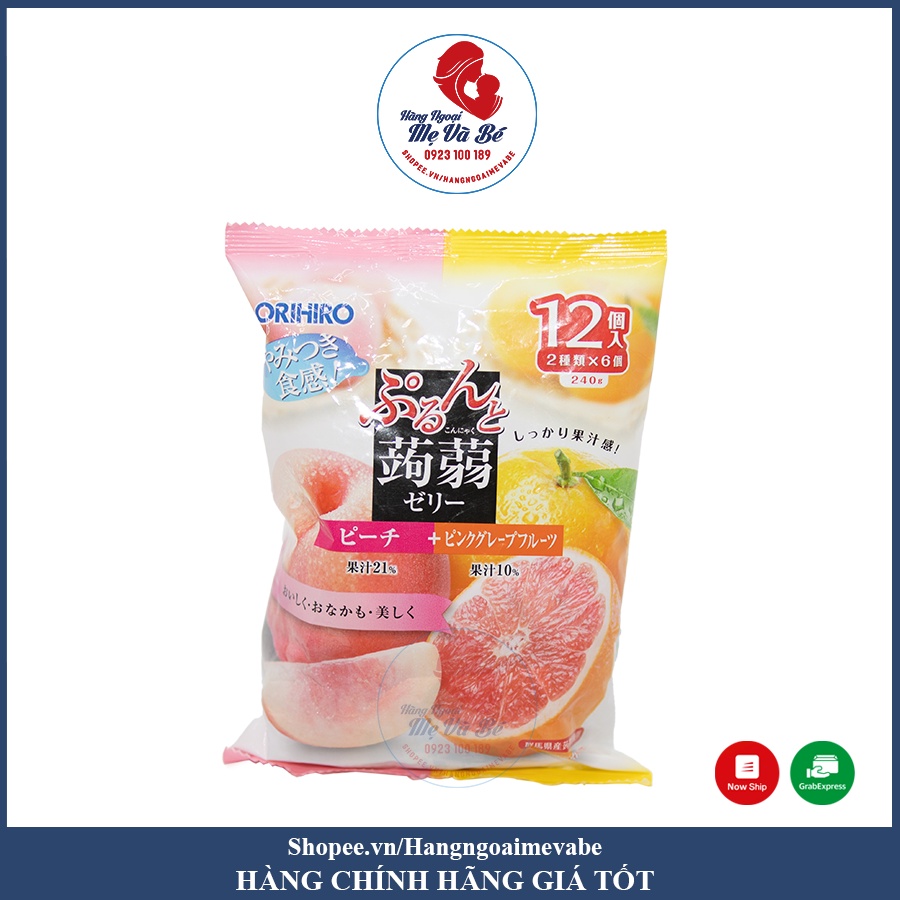 Thạch trái cây Orihiro, thạch hoa quả đủ loại Nhật Bản 12m+ [Date T2.2024]