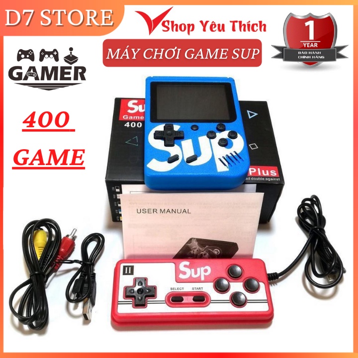 Máy Chơi Game Cầm Tay Sup 400 Trò Kèm Tay Cầm Chơi Game 2 Người Đầy Đủ Các Màu - Bảo Hành 12 Tháng