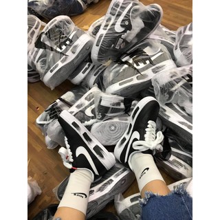 Giày sneaker look đen đế trắng hoa