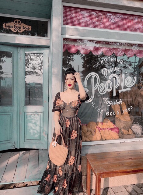 ĐẦM MAXI VOAN HOA ĐÍNH NGỌC