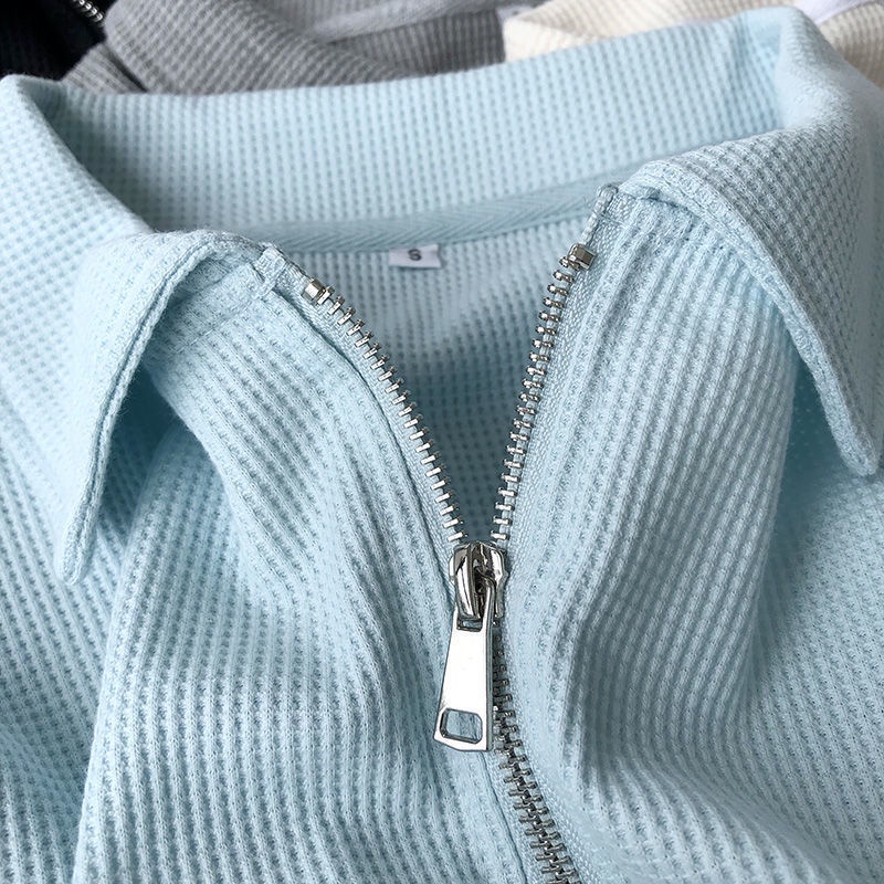 Áo Khoác Cardigan Dáng Rộng Phối Khóa Kéo Đôi Phong Cách Hàn Quốc Trẻ Trung Cho Nữ