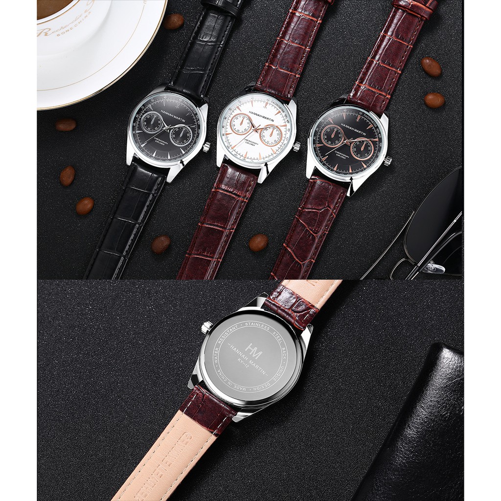 Đồng Hồ Dây Da Nam HANNAH MARTIN HM12 cao Cấp - Nam Tính Trẻ Trung Năng Động Thiết Kế Sang Trọng | BigBuy360 - bigbuy360.vn