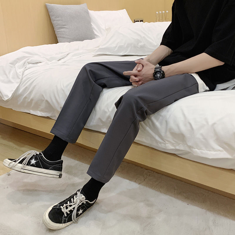 Korean Fashion Men's Wide Leg Pants. Men's Casual Suit Pants. Ankle Pants. Fashion Trend Loose Pants