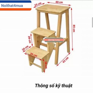 GHẾ THẮP HƯƠNG 3 BẬC GỖ CAO SU