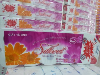 Combo 2 lốc Giấy vệ sinh cao cấp silkwell 10 cuộn tím