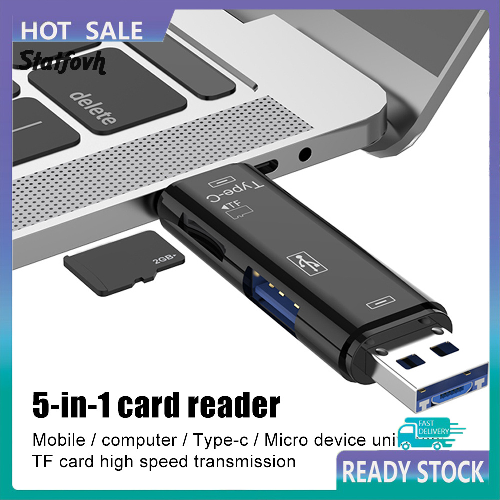 Đầu Đọc Thẻ Nhớ 5 Trong 1 Usb 3.0 Type-C Micro Otg Tf