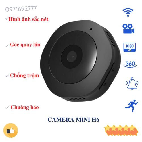 Camera mini wifi H6 cảm biến chuyển động, gửi thông báo về điện thoại, quay ngày đêm Không có đánh giá | BigBuy360