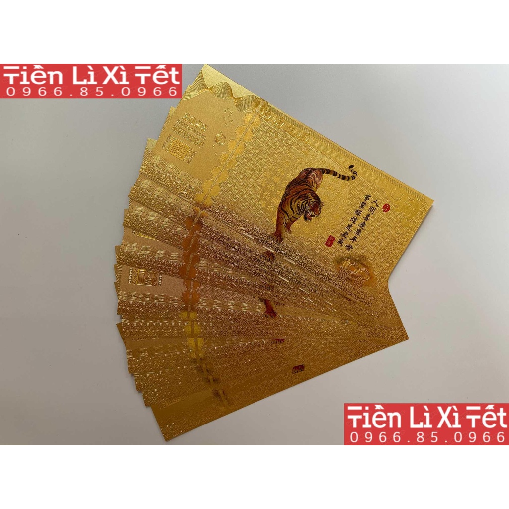 [Lì Xì Tết] Combo 5 tờ macao hổ cọp plastic (M3)  tặng kèm 5 bao lì xì 2022 Nhâm dần