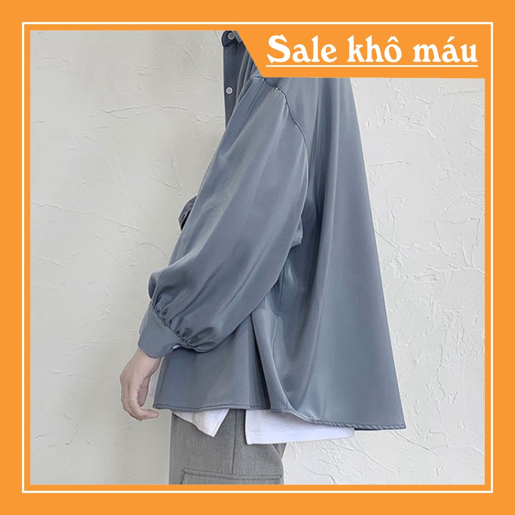 Áo sơ mi dài tay màu xanh dương phong cách ulzzang siêu hot Hàng chất đẹp | BigBuy360 - bigbuy360.vn