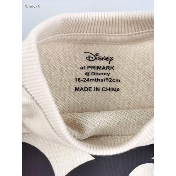 Bộ nỉ Mickey be Primark sz 0-9m