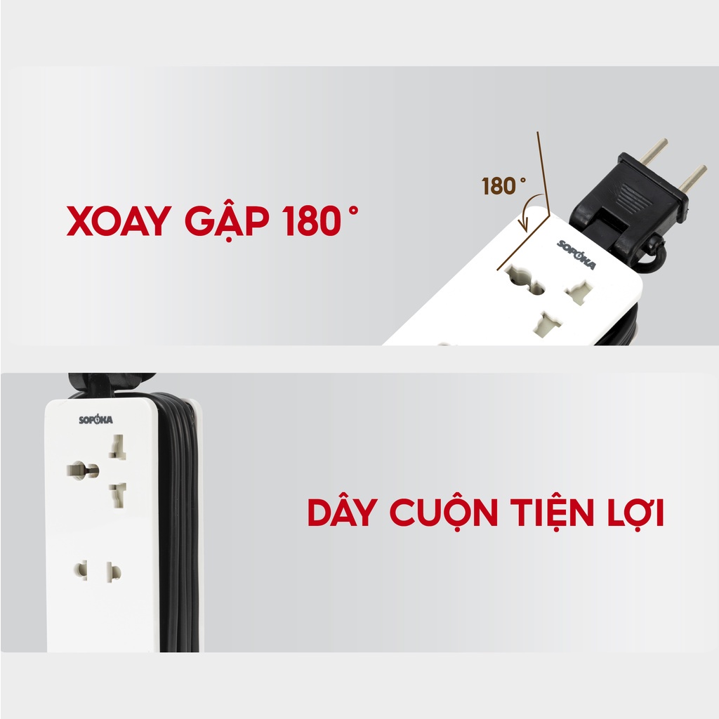 Ổ cắm điện , ổ điện thông minh SOPOKA tích hợp cổng USB tiện lợi cắm điện thoại