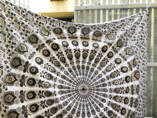   Mandala Ấn Độ treo tường trang trí 100% cotton 2.1m x 2.4m