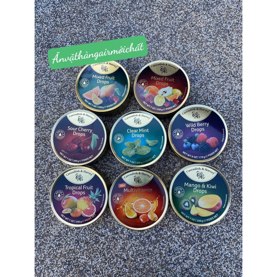 Kẹo Cứng Trái Cây Cavendish & Harvey Đức Đủ Loại 100 gram, 300 gram, 966 gram