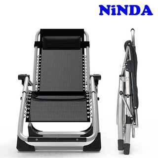 Ghế xếp thư giãn cao cấp- Ghế nằm đọc sách gấp gọn NiNDA ND G830 có khoá sắt, khay để cốc