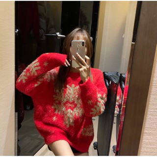 Áo Len Lông Thỏ Bông Tuyết Kim Tuyến