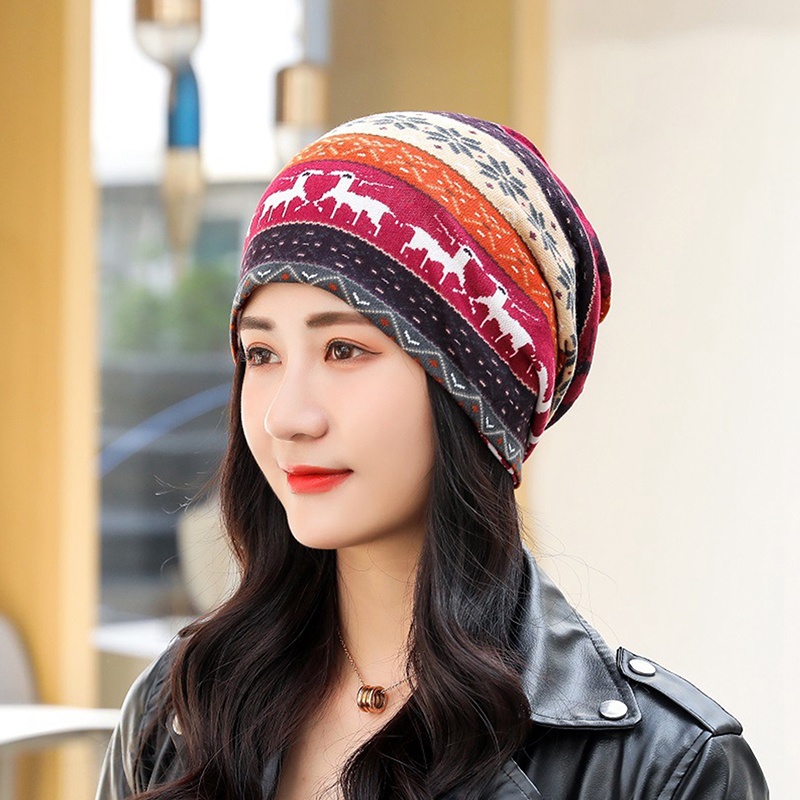 Nón Len Trùm Đầu Họa Tiết Hoa Tuyết Thời Trang Cho Nữ