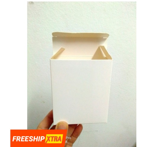 50 Hộp giấy trắng đựng tai nghe, phụ kiện nhỏ 8x8x3cm