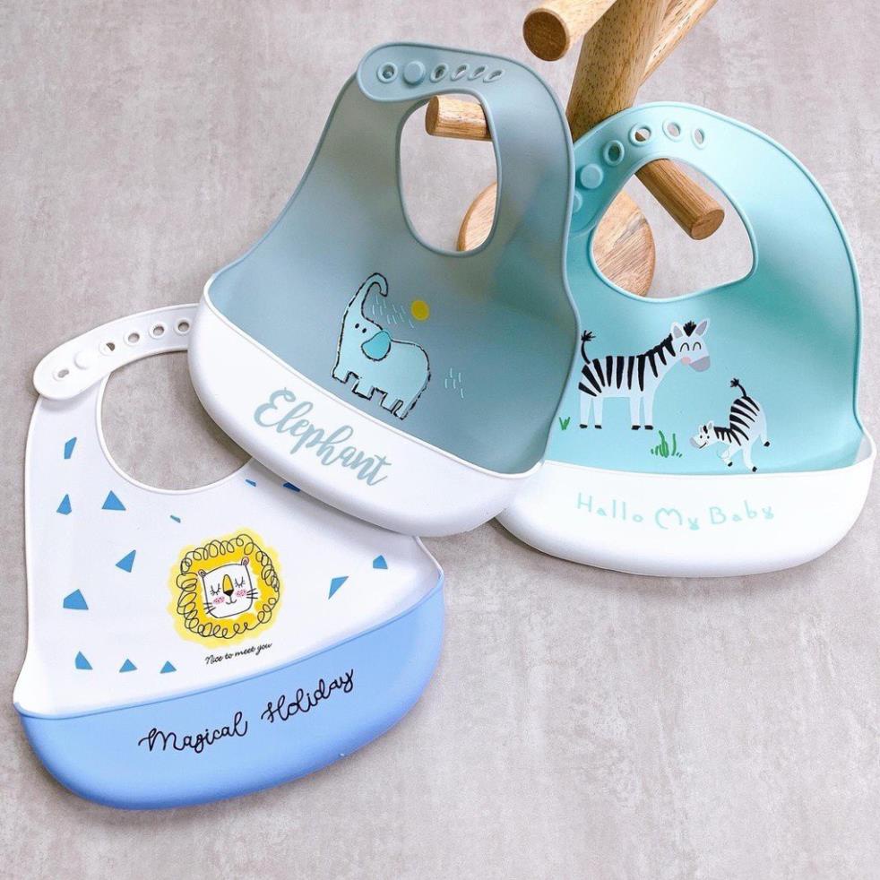 Yếm Ăn Dặm Có Máng- Silicon