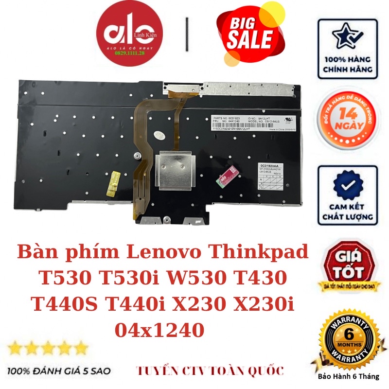 Bàn phím Laptop Lenovo Thinkpad T530 T530i W530 T430 T430s T430i X230 X230i - 04X1240