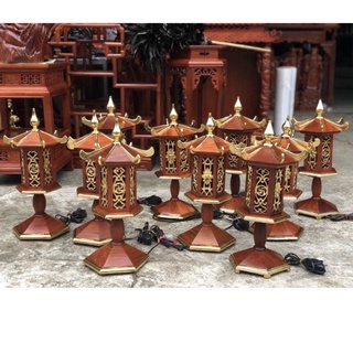 đèn thờ mái chùa gỗ hương ta