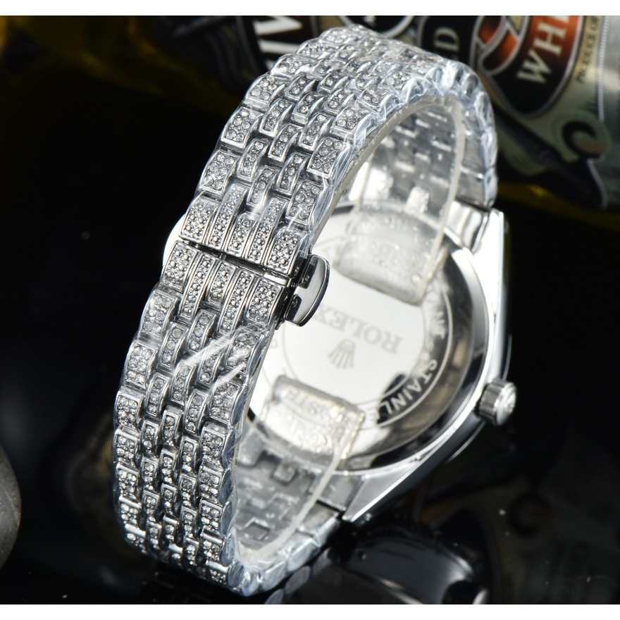 Rx Đồng Hồ quartz Nam Hiển Thị Ngày, Có Đính Hạt Đá, Có Lịch