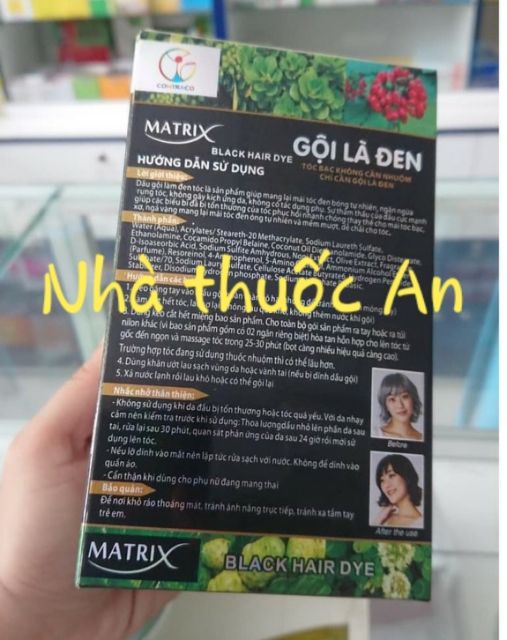 (1 gói) Matrix gội là đen nhuộm tóc đen