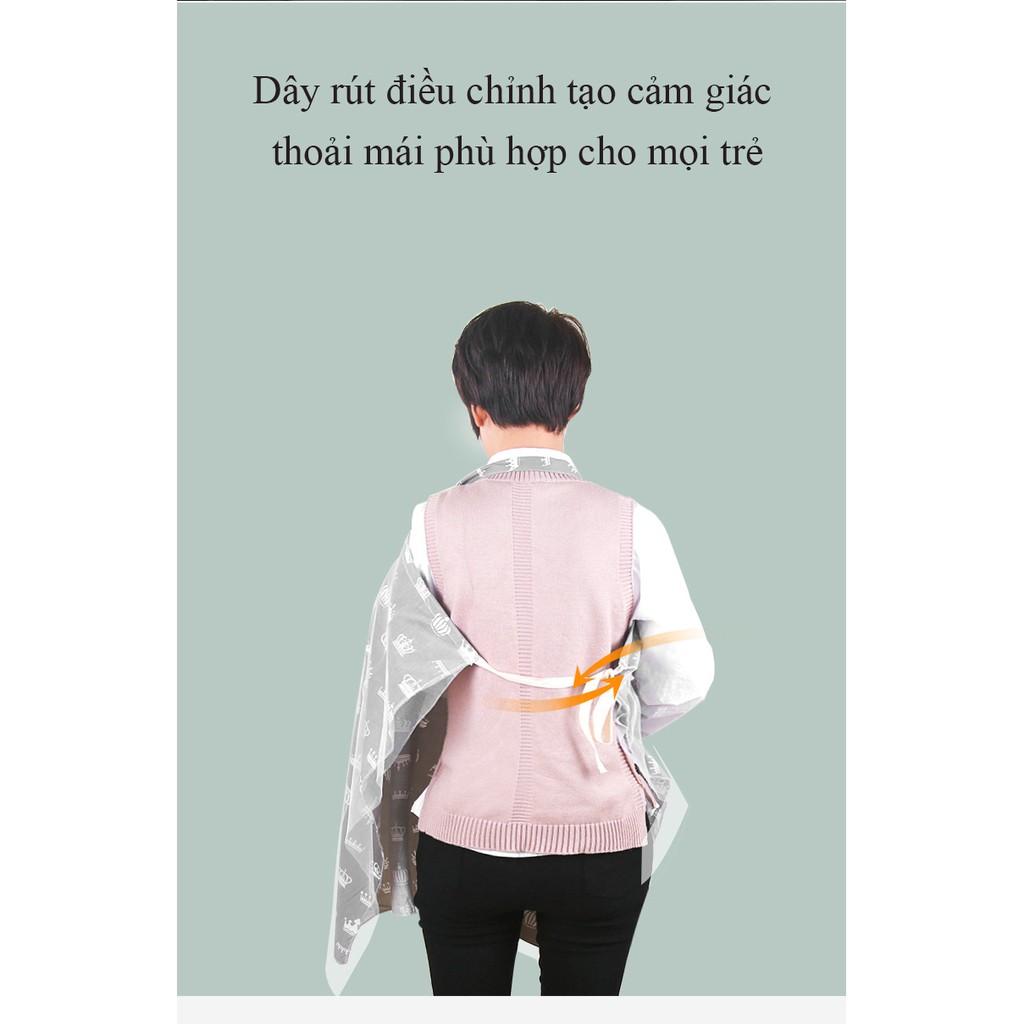 Áo choàng cho bé bú, áo chống nắng cho bé đa năng 2 lớp có thể làm mùng che cho bé chống côn trùng, 100% cotton 4 chiều