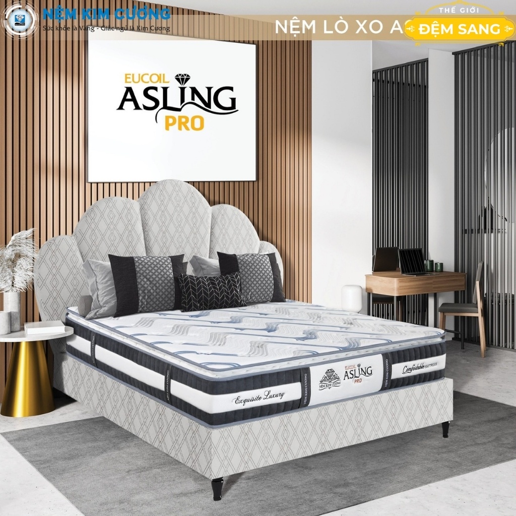 Nệm lò xo KIM CƯƠNG túi độc lập ASLING PRO đệm cao cấp chính hãng chuẩn khách sạn giá rẻ LX114