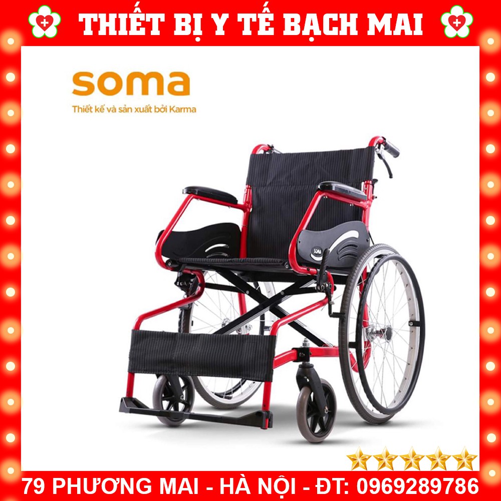 Xe Lăn Cho Người Già, Người Bị Chấn Thương Soma 105 [Màu Sắc: Đỏ]