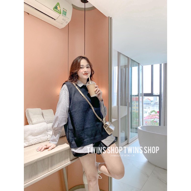 Sơmi mix áo len , mua 1 được 2