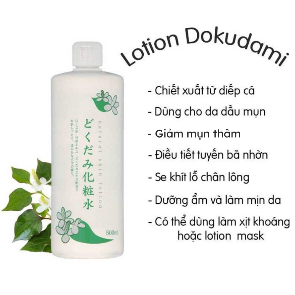 Toner/ Nước dưỡng da diếp cá Lotion Dokudami Nhật Bản 500ml