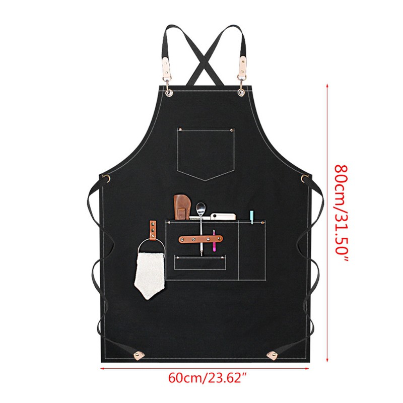 Tạp Dề Vải Canvas Dây Đeo Điều Chỉnh Tiện Lợi