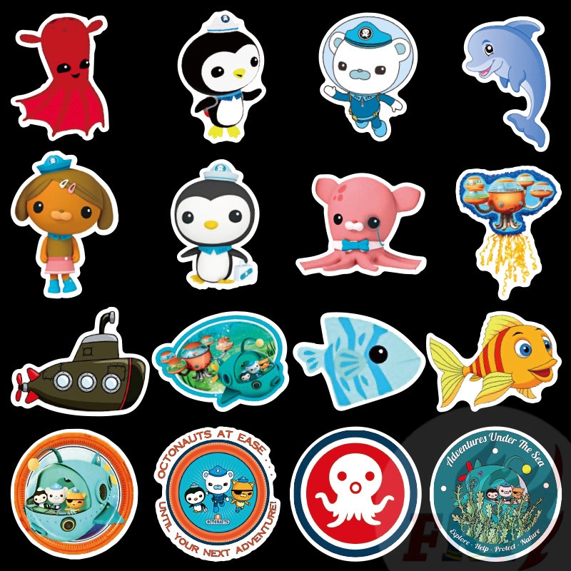 ❉ The Octonauts Giấy và decal dán tường ❉ 50Pcs/Set Cartoon Fashion DIY Mixed Decals Doodle Stickers