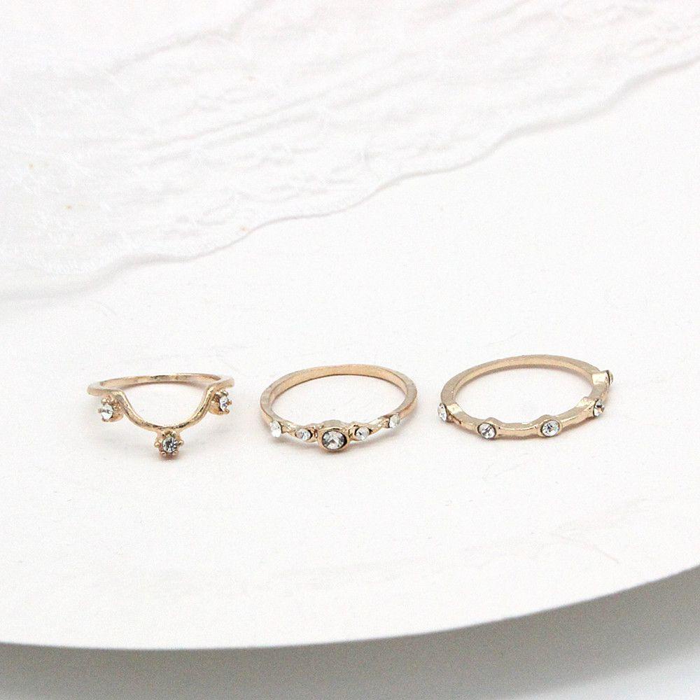 BSUNS Set 17 Nhẫn Cưới Đính Pha Lê Phong Cách Bohemian
