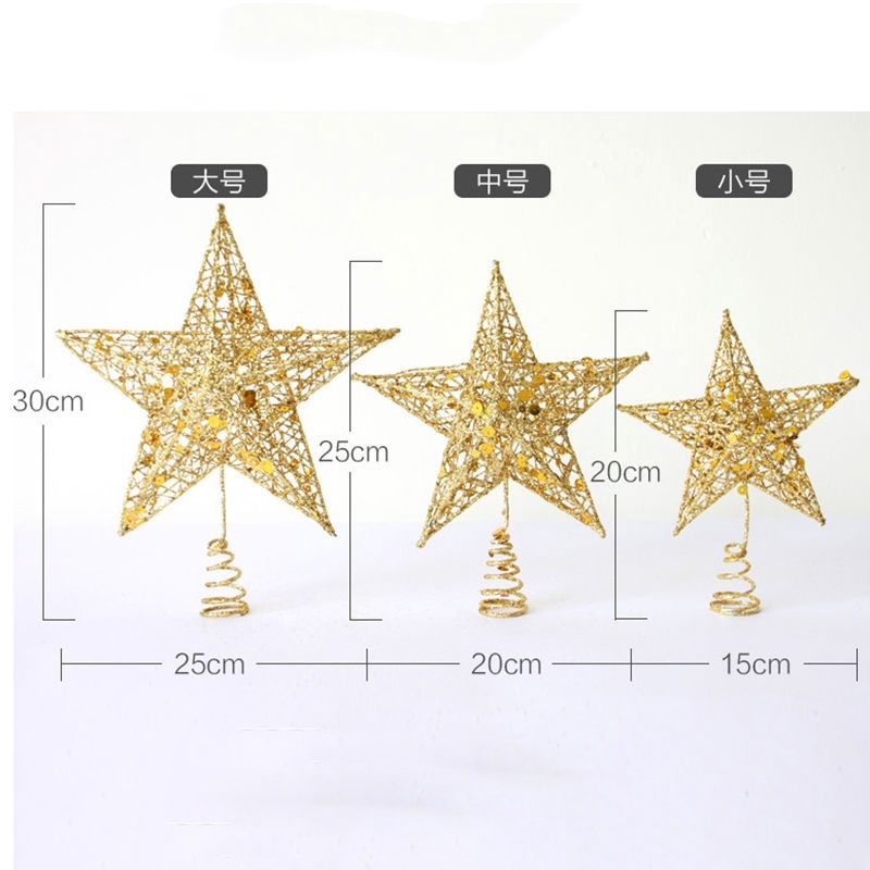 Ngôi Sao Trang Trí Cây Thông Noel Kích Thước 15 / 20 / 25cm Mới