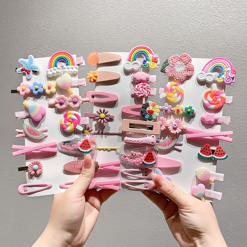 Bộ Kẹp Tóc Kiểu Dáng Hoạt Hình Dễ Thương Phong Cách Hàn Quốc Cho Nữ