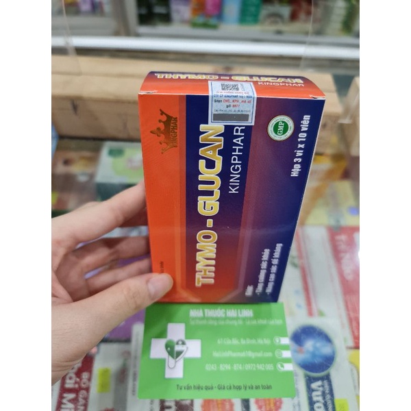 Viên uống tăng đề kháng Thymo glucan Kingphar⚡Tặng quà⚡Hộp 30 viên giúp tăng cường sức đề kháng cho cơ thể