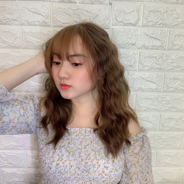 Tóc kẹp U xù sóng nước lửng 45cmku17