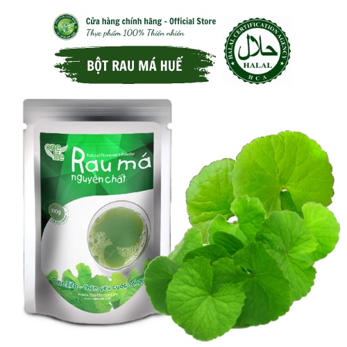 Halal Bột Rau Má Sấy Lạnh ONELIFE Bịch 100gr hòa tan uống liền nguyên chất, giảm cân, không đường