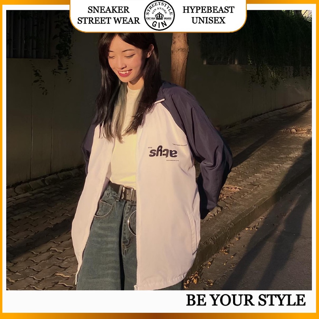 Áo khoác dù nam nữ ATYS , áo khoác gió local brand unisex , jacket form rộng size us cổ cao zip 2 lớp - Gin store