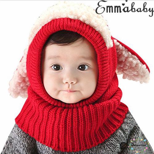 Mũ len beanie có tai thỏ cho bé trai và bé gái