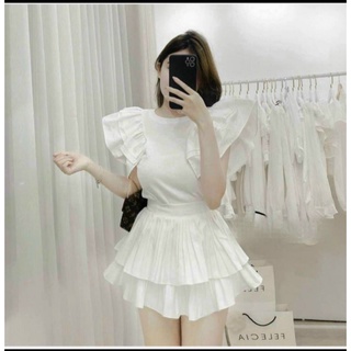 Chân váy dập ly nhỏ 2 tầng cao cấp vải siêu đẹp
