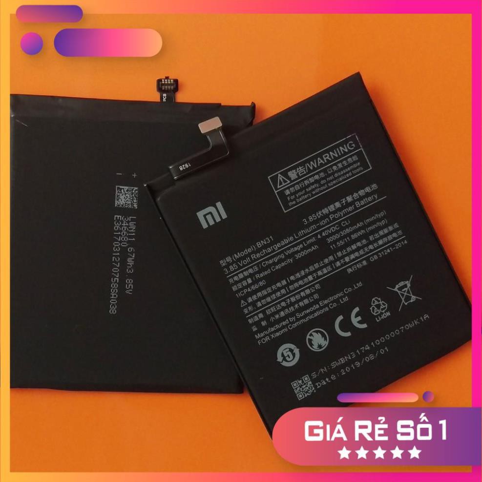 Sale giá rẻ Free ship  Pin xịn Xiaomi Mi 5X/Redmi note 5A/Redmi note 5A Prime/BN31/Mi A1 bảo hành 6 tháng