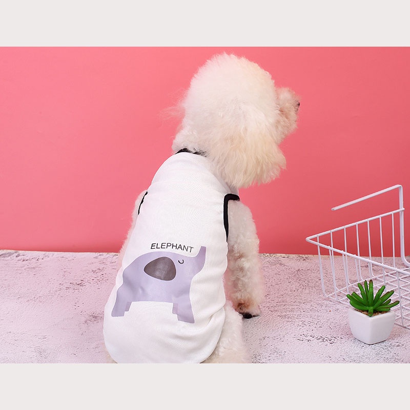 Áo Ba Lỗ Mỏng Co Giãn Cỡ Nhỏ Vừa Và Vừa Hình Hươu Cao Cổ Dễ Thương Thời Trang Mùa Hè Cho Thú Cưng