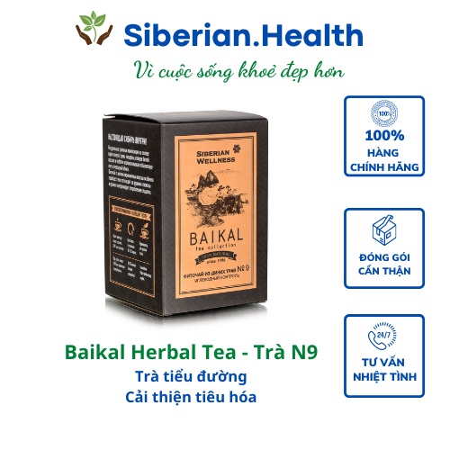 [Trà Tiểu Đường N9] Trà thảo mộc Siberian Baikal tea collection Herbal tea N9-Siberian Wellness - 30 túi - Date T9/2023