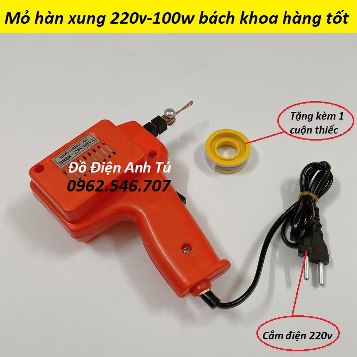 Mỏ Hàn Xung 220V-100W Bách Khoa Chuẩn Tặng 01 thiếc