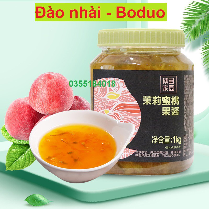 Mứt sốt đào nhài boduo Pha chế trà hoa quả Hộp 1kg ( cam nhài) Hàng chính hãng