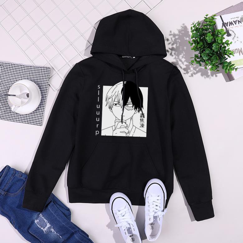 SALE- Áo hoodie hóa trang nhân vật shoto todoroki trong anime My Hero Academia thời trang unisex - áo siêu chất